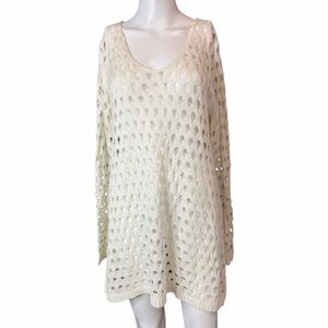 K. Jordan Cream Knit Long Sleeve Sweater Dress Size Medium